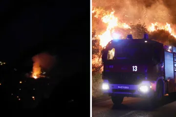 Gori na Hvaru: Vatra guta vinograde, stigla je do dvije vile. Vatrogasci ostaju na požari&scaron;tu cijelu noć