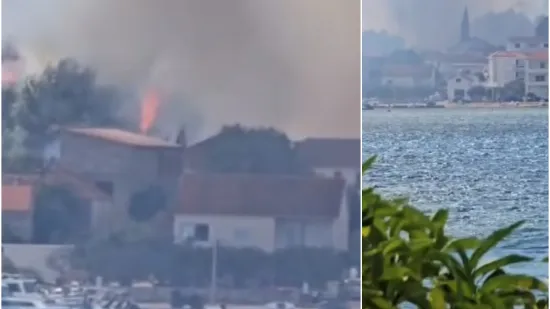 Buknuo požar blizu Trogira! Vatrogasci poku&scaron;avaju spriječiti &scaron;irenje vatre prema kućama