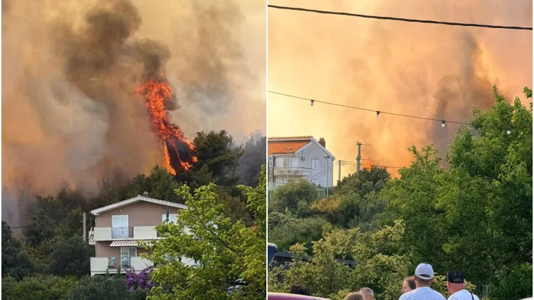 Buknuo požar blizu Trogira! Vatrogasci poku&scaron;avaju spriječiti &scaron;irenje vatre prema kućama