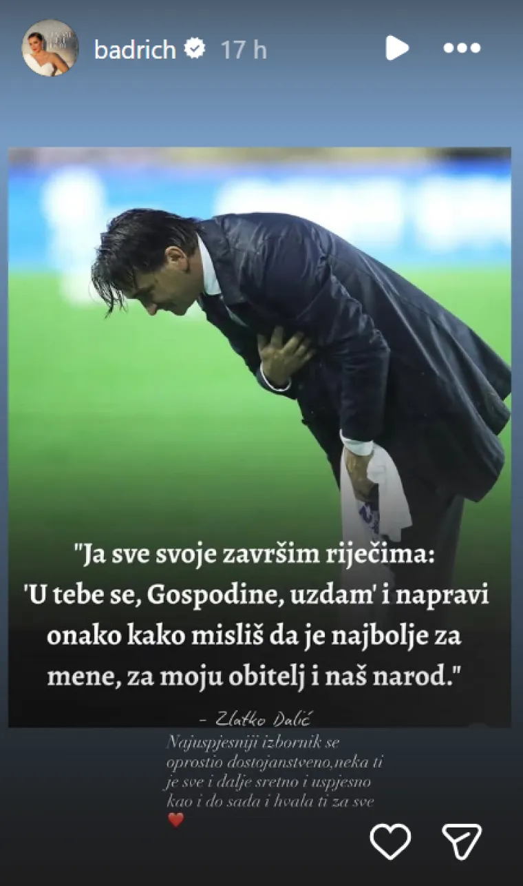 Nakon Dalićeva odlaska oglasila se i Nina Badrić: 'Oprostio se dostojanstveno'