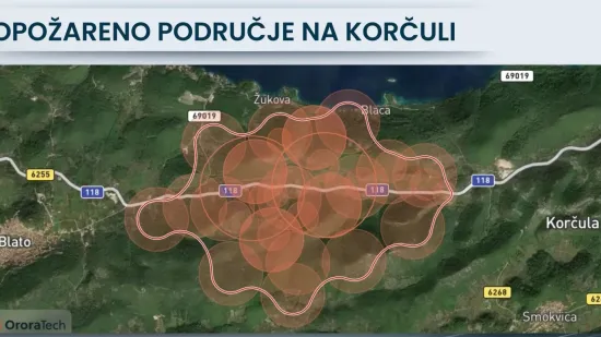 Satelitske snimke otkrivaju razmjere kataklizme na Korčuli: Dvije fronte spojile su se u pakao