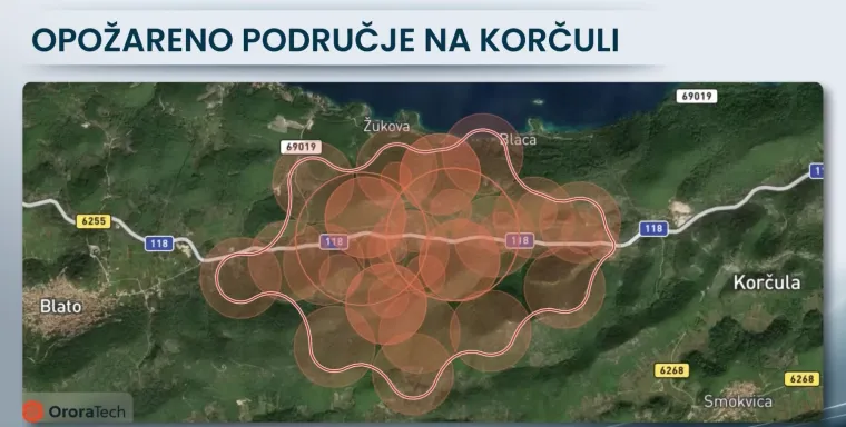 Satelitske snimke otkrivaju razmjere kataklizme na Korčuli: Dvije fronte spojile su se u pakao