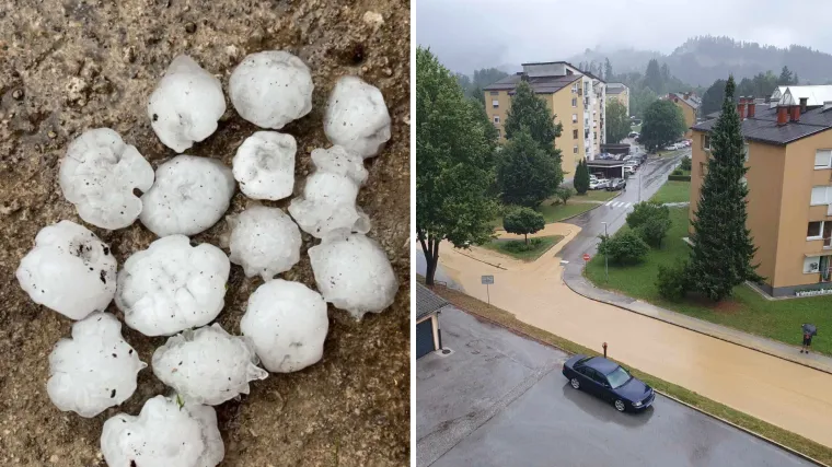 Oluja s tučom protutnjala Slovenijom, poplavljene ceste: Meteoalarm upaljen i u Hrvatskoj