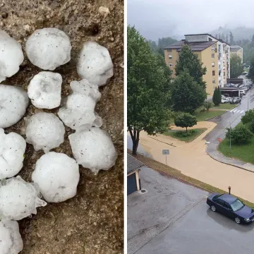Oluja s tučom protutnjala Slovenijom, poplavljene ceste: Meteoalarm upaljen i u Hrvatskoj