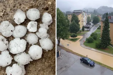 Oluja s tučom protutnjala Slovenijom, poplavljene ceste: Meteoalarm upaljen i u Hrvatskoj