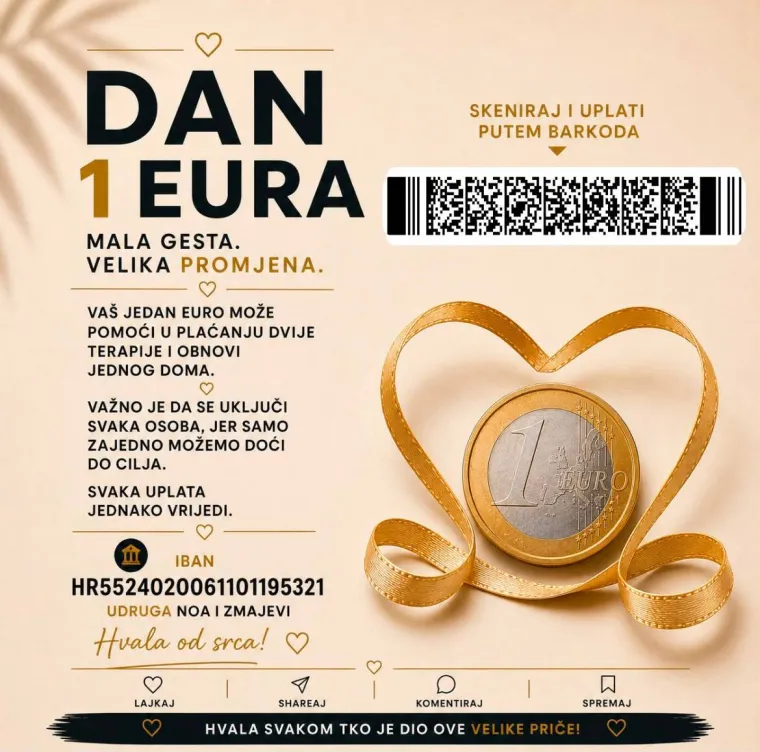 Jedan euro danas, nova prilika za život sutra