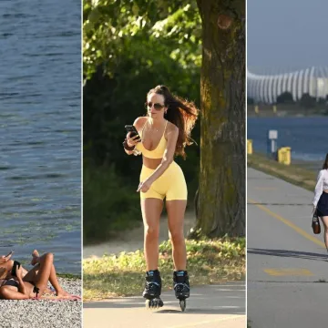 Zagrepčani iskoristili vrući dan na Jarunu: Pažnju plijenila 'ljepotica u žutom' na rolama