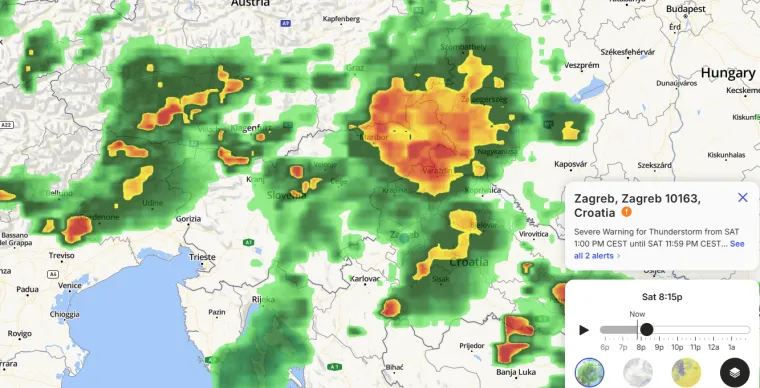 Snažno nevrijeme pogodilo susjede: Tuča i poplave, alarm upaljen za Hrvatsku