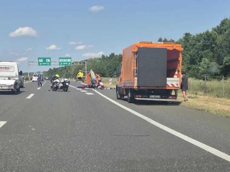 Sudar auta i motora na A1: Dignut i helikopter, stvara se kolona prema Zagrebu
