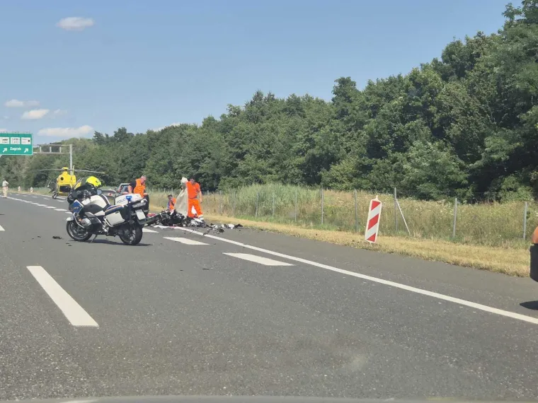 Sudar auta i motora na A1: Dignut i helikopter, stvara se kolona prema Zagrebu