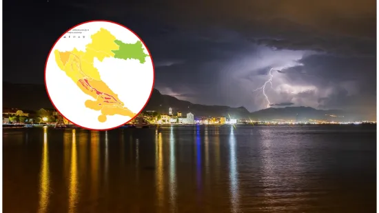 Upaljen crveni meteoalarm za hrvatsku regiju: Stiže grmljavinsko nevrijeme s tučom