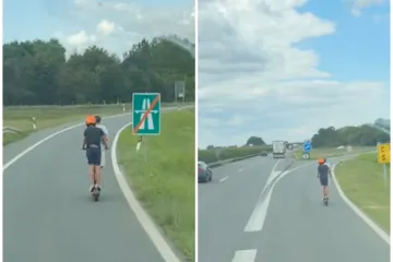Snimljena suluda vožnja! Klinci na romobilu jure autocestom? 'Prevr&scaron;ili su svaku mjeru'