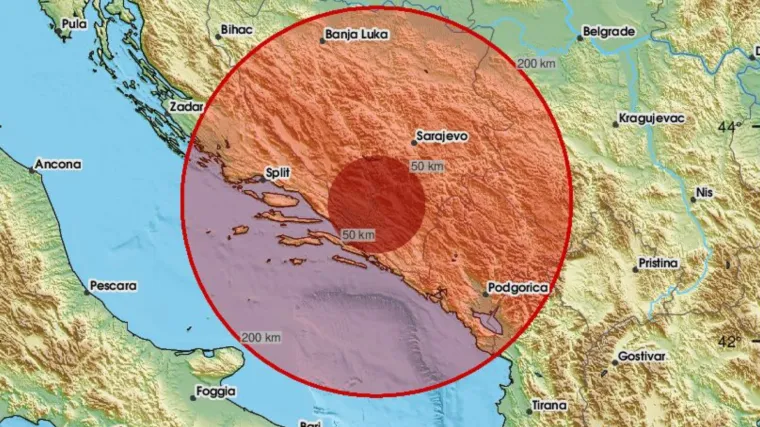 Potres pogodio Hercegovinu, osjetio se i na jugu Hrvatske