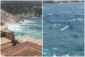 Pogledajte snimke drame u Dubrovniku: Tri osobe zaglavile u nemirnom moru