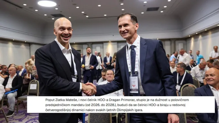 Odbor u tekstu službene objave za predsjednika: 'Novi čelnik HOO-a Dragan Primorac...'