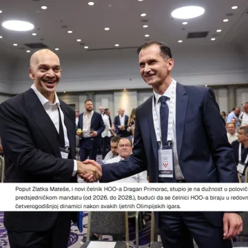 Odbor u tekstu službene objave za predsjednika: 'Novi čelnik HOO-a Dragan Primorac'