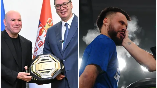 UFC stigao u Srbiju, a dočekale ih gusle: Vučić dobio pojas, no prvi su na rasporedu - &scaron;amari