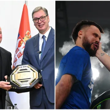 UFC stigao u Srbiju, a dočekale ih gusle: Vučić dobio pojas, no prvi su na rasporedu - &scaron;amari