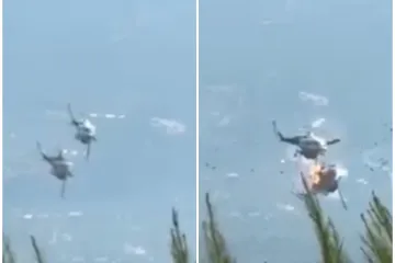 Stravična snimka: Dva helikoptera sudarila se u zraku, a onda je uslijedila eksplozija!