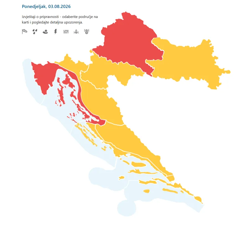 Hrvatska 'gori'! U jednom mjestu već izmjereno 30,2 &deg;C