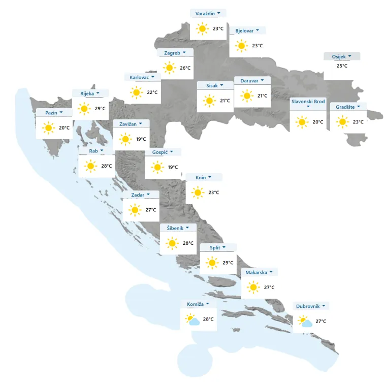 Hrvatska 'gori'! U jednom mjestu već izmjereno 30,2 &deg;C