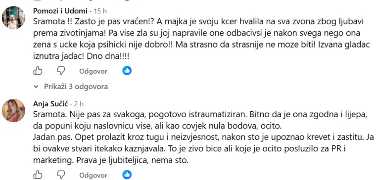 Kujica koju je udomila Lana Rupić vraćena u azil: Nakon lavine kritika oglasila se njena majka