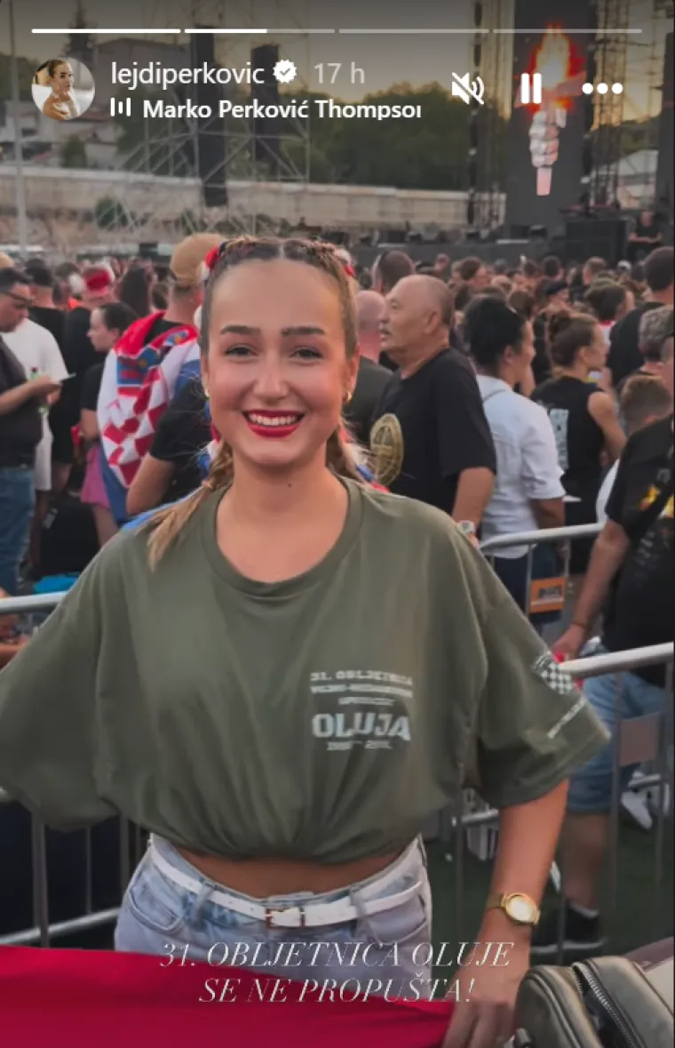 Lejdi Perković pokazala kako je bodrila strica na koncertu: Jedan detalj svima zapeo za oko