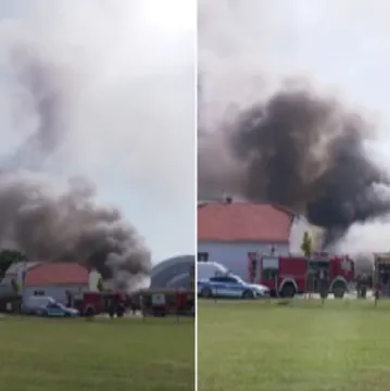 Eksplozija izazvala požar u Varaždinu, nad gradom se nadvio gusti crni dim