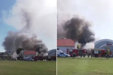 Eksplozija izazvala požar u Varaždinu, nad gradom se nadvio gusti crni dim
