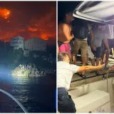 Potresne slike! Ljudi pred vatrom u Omi&scaron;u skakali u more: Spa&scaron;ene 194 osobe, među njima i djeca