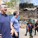 Plenković u Omi&scaron;u obi&scaron;ao vatrogasce, ovo su prizori automobila nakon paklene noći
