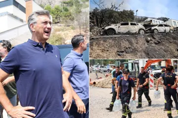 Plenković u Omi&scaron;u obi&scaron;ao vatrogasce, ovo su prizori automobila nakon paklene noći