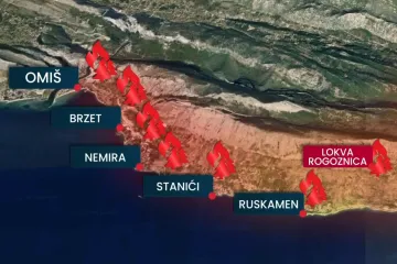 U dva sata stradao je skoro cijeli dio omi&scaron;kog područja: Ovako se &scaron;irila vatrena linija