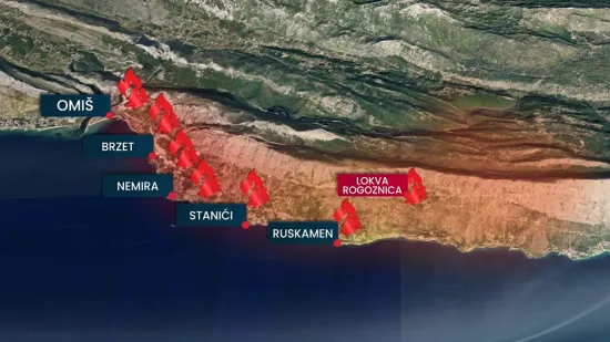 Evo kako je krenuo sinoćnji požar kod Omi&scaron;a: Orkanska bura u kratkom roku pro&scaron;irila vatru