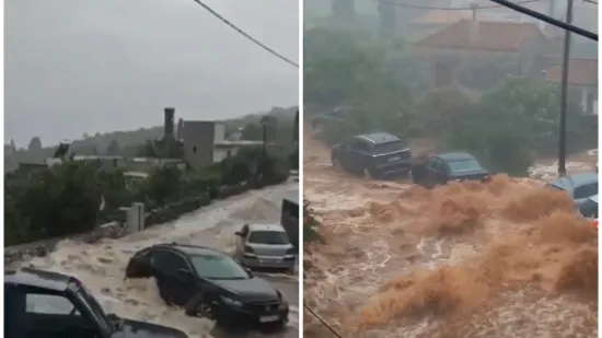 Drama na popularnom grčkom odredi&scaron;tu: Bujice na cestama, turisti ostali odsječeni, ženu udario grom