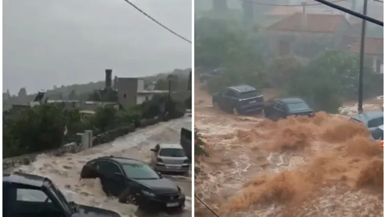 Drama na popularnom grčkom odredi&scaron;tu: Bujice na cestama, turisti ostali odsječeni, ženu udario grom
