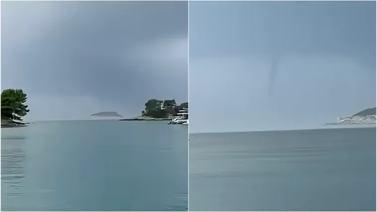 Pogledajte prizore s Korčule: Oluja donijela snažan vrtlog iznad mora