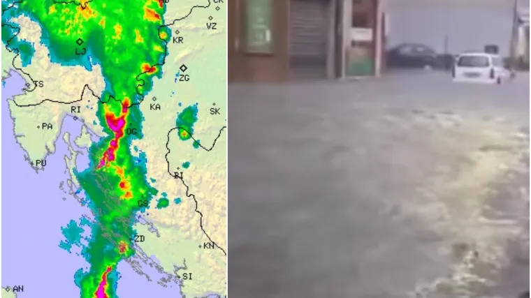 Snažno nevrijeme pogodilo Kvarner i Istru! Rijeka pod vodom, fronta ide prema ostatku zemlje