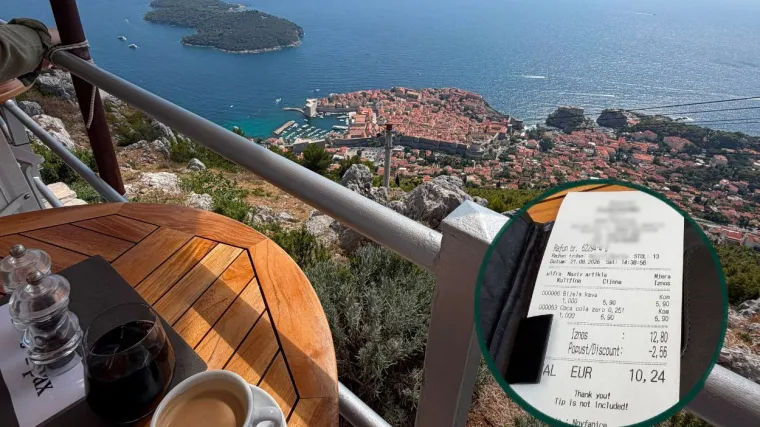Čitatelj nam je poslao fotografiju računa iz Dubrovnika: 'Nakon &scaron;to progovori&scaron; hrvatski...'
