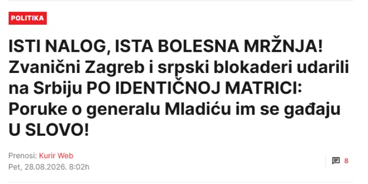 Paljba po Hrvatskoj i 'blokaderima', pogledajte naslovnice srpskih tabloida!