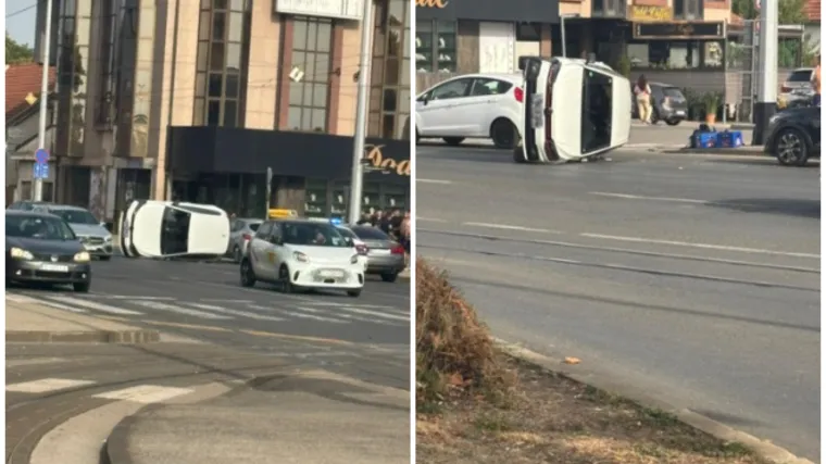 Sudar u Dubravi: Auto zavr&scaron;io na boku, policija na terenu, imamo detalje