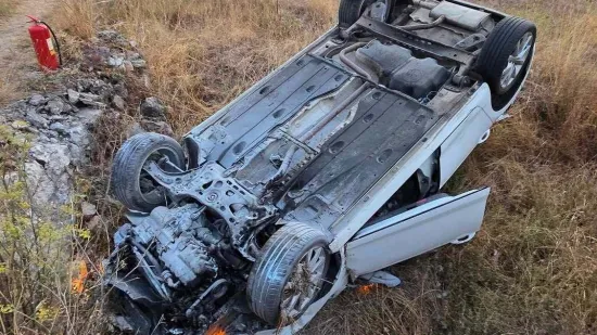 Nesreća u Dicmu: Vozilo sletjelo s ceste i prevrnulo se, vozač prevezen u bolnicu