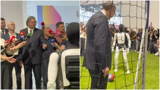 Vučić odu&scaron;evljen prvim humanoidnim robotom iz Srbije: 'Vidjet ćete, koriste vrlo ozbiljno oružje'