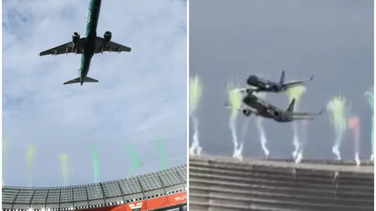 Zastra&scaron;ujuća snimka sa stadiona obi&scaron;la svijet: Pogledajte koliko se avion približio krovu