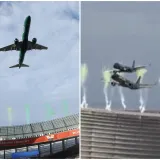 Zastra&scaron;ujuća snimka sa stadiona obi&scaron;la svijet: Pogledajte koliko se avion približio krovu